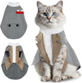Cat Tuxedo Suit, Stylish Cat Tuxedo Outfit Formal Suit, Kitten Formal Attire Wedding Birthday Onesie Costume for Male Girl Hairless Cats, Pet Fashion Apparel Fancy Clothes, Black, 2XL