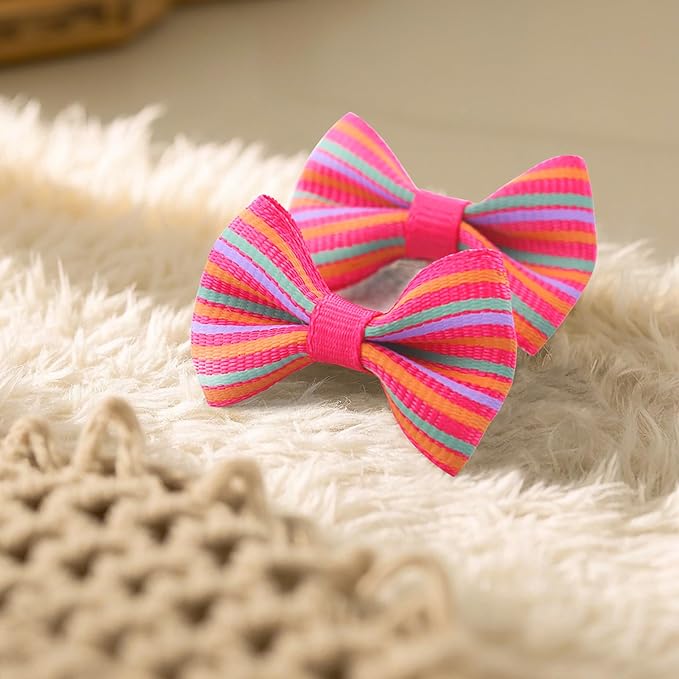 Puppy Dog Hair Bows: with Rubber Bands Small Pet Grooming Girl Doggy Accessories Gifts 60pcs (30 Pairs)