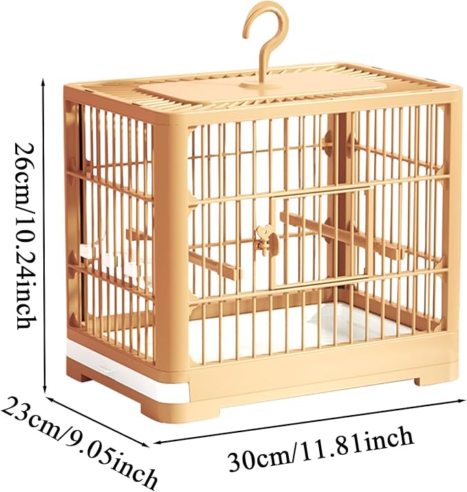 Parakeet Travel Bird Carrier, Portable Cage Tray, Sturdy Compact Pet Habitat Accessory with Practical Structure, Bird Carrier for Macaws Conures Cockatiels Sparrow Budgies Use
