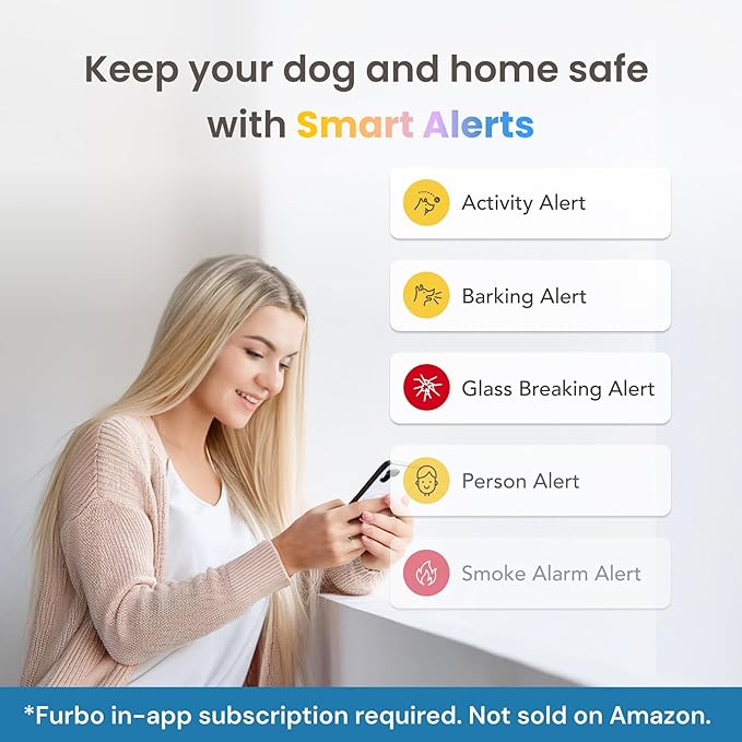 Furbo 360° Dog Camera + Mini [New Subscription Required at Setup] 2-Camera Bundle Nanny Pro Subscription: Dog Safety & Home Security Alerts, Pet Camera with Speaker, Phone App & Night Vision