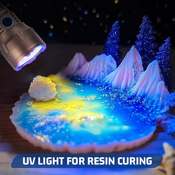 S3U UV Flashlight Blacklight, Rechargeable Powerful Handheld UV Light for Resin Curing, Pet Urine & Scorpion Detection, Rocks & Minerals Hunting (385NM)