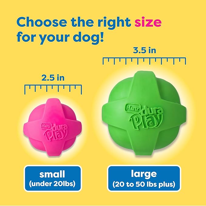 Hartz DuraPlay Bacon Scented Dog Toys, Small (Assorted Color)