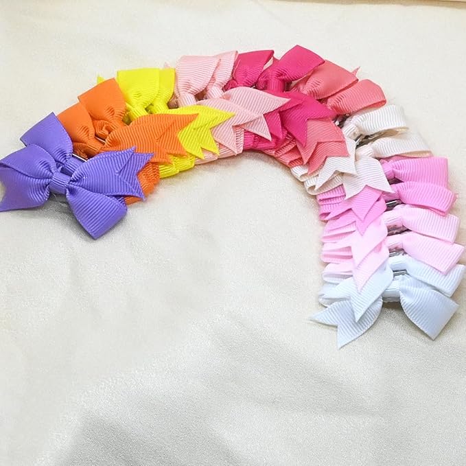 40PCS Dog Hair Bows with Clips 2Inch Girl Small Dog Apparel Accessories for Pet Puppy Cat 20 Color Pairs