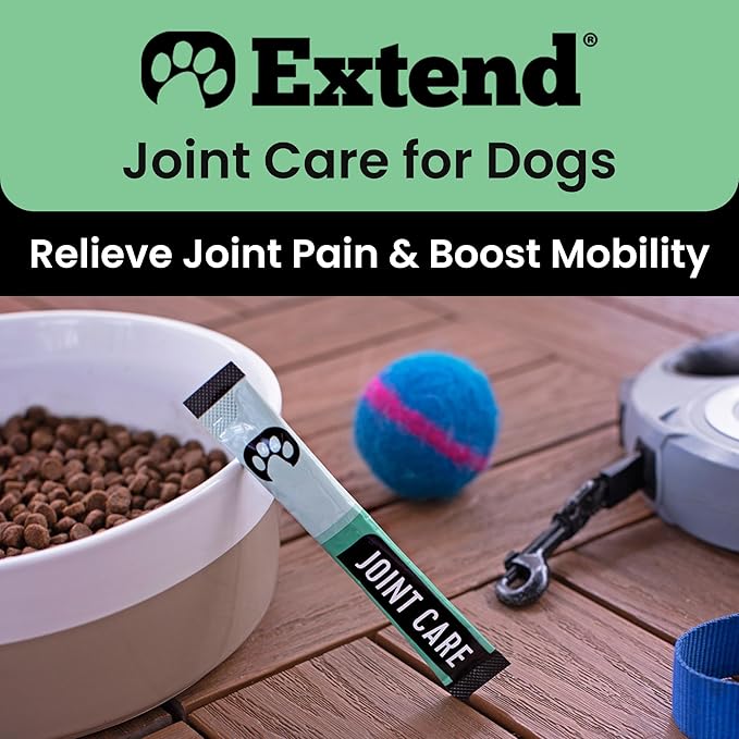 Extend Joint Care for Dogs Beef Flavored Joint Supplement Powder Packets with Glucosamine, Chondroitin, MSM & Collagen, Hip & Joint Support, Mobility & Cartilage Health, Daily Dog Supplement, 60 Count