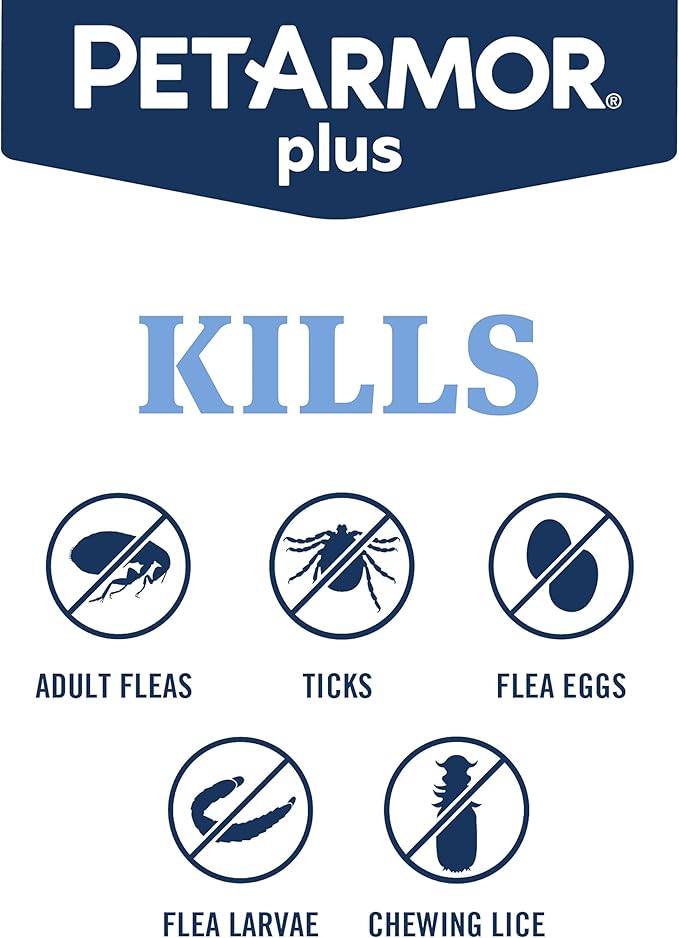PetArmor Plus Flea and Tick Prevention for Dogs, Small Dog Flea and Tick Treatment, 12 Doses, Waterproof Topical, Fast Acting (5-22 lbs)