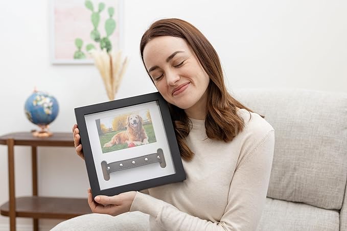Dog Memorial Picture Frame with 5 Display Options- Dog Collar Memorial Frame Gift - Cat or Dog Pet Loss Gift for a Grieving Friend - Pet Remembrance Gift and Sympathy Photo Keepsake