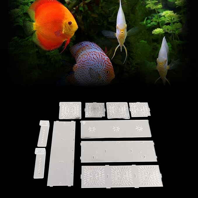 Acrylic Transparent Fish Tank Breeding Isolation Box, Aquarium Hatchery Incubator Holder with Hook and Sucker Design, Adjustable Height for Fish Breeding, Isolation of Big and Baby (30CM*10CM*10CM)