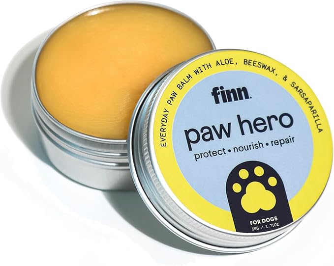 Finn Paw Hero Natural Dog Paw Balm | Winter Paw Protection from Snow, Salt & Ice | Moisturize & Repair | Lick-Safe - 1.75 oz