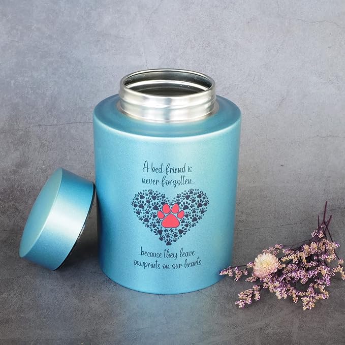 Pet Cremation Urns for Dogs Cats Ashes, Up to 60 lbs Dogs Cats Memorial Keepsake Urns for Ashes-Medium (Paw in Heart)