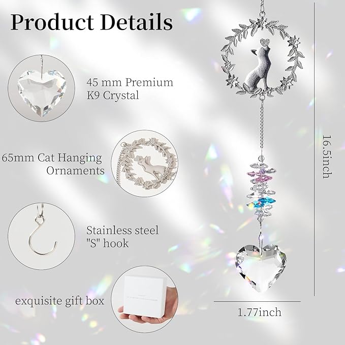 Cat Memorial Suncatcher Gifts, Thoughtful Pet Sympathy for Remembrance Bereavement Grief Bereavement Miscarriage