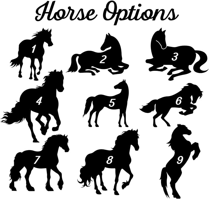 Personalized Horse Memorial Suncatcher – Custom Horse Silhouette with Name, Moon & Floral Background, Horse Loss Gift, Gift for Horse Lovers