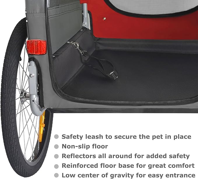 Tiggo Veelar Sports Pets Large Dog Bike Trailer & Stroller for Medium,Large Dog or Multiple Small Dogs, Pet Stroller for Dogs Up to 78 lbs, Parking Brakes, Low Center of Gravity