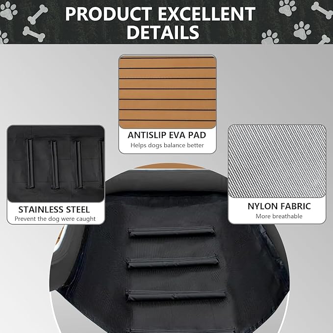 Inflatable Dog Boat Ramp Water Ramp for Pool, Float Floating Dog Ramps with Anti-Slip EVA for Lakes, Boats, Docks