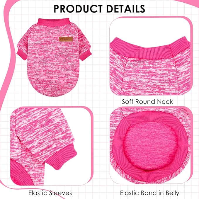 1 Pc Dog Sweaters for Small Dogs Girl Boy Winter Fleece Clothes Warm Soft Dog Sweatshirt Outfit for Dogs Cats Pet Apparel