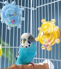 Bird Toys, 2PCS Conure Spinning Rotating Toy Parrot Rattle Toys Cute Bird Cage Accessories for Small to Medium Birds, Blue/Yellow