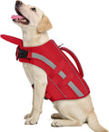 ASENKU Removable Front Float Dog Life Jacket, High Buoyancy Dog Life Vest with Reflective Strips & Rescue Handle for Swimming & Boating, Adjustable Life Jacket for Dogs(Red L)