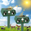 Solar Ultrasonic Animal Repellent 2 Pack,Cat Repellent for Outdoor with Motion Sensor,IP44 Waterproof Deer Repeller,Squirrel, Deer,Snake, Rabbit, Mole,Raccoon,Skunk,Yard Lawn Repeller Defender Rat