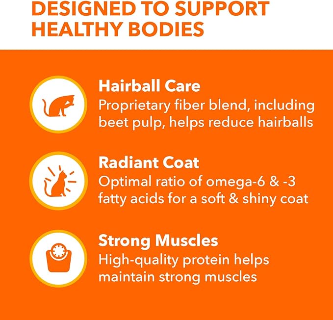 IAMS Proactive Health Dry Cat Food Hairball Care, Adult Cat Food, with Real Chicken and Salmon, 7 lb. Bag