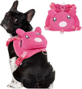 Dog Harness with Backpack, Adjustable Dog Backpack Harness for Small Medium Dogs, No-Pull Breathable Backpacks for Dogs to Wear, for Traveling, Hiking, Camping, Training, Pink XS
