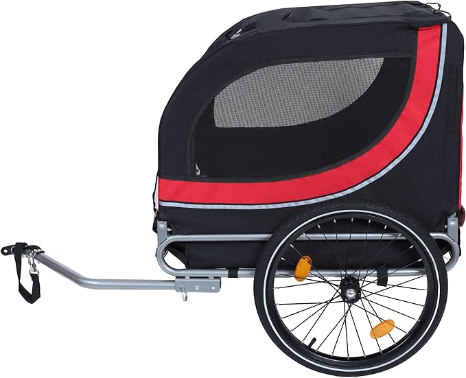 Large Dog Bike Trailer, All-Terrain Pet Carrier, Cargo Carrier, Durable Steel Frame for Travel, Cycling, Outdoor Adventures