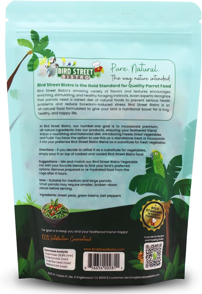 Bird Treats - Parrot Treats - Cockatiel Food - Parakeet Treats - Budgie Bird Food - Cockatiel Treats - Sun Conure Food - Cockatiel Bird Food - Parakeet Bird Food - (Peas & Bell Peppers)
