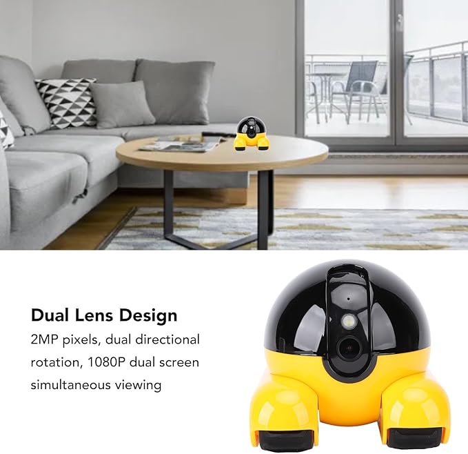 EBTOOLS Home Security Camera, 1080P HD Dual Lens WiFi Indoor Pet Camera with 2 Way Talk and Motion Detection, for Elderly Dog Cat Monitor (256G)