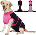 Kuoser Recovery Suit for Dogs After Surgery, Soft Dog Surgery Suit Female Male, Breathable Pet Surgical Recovery Shirt, Anti Licking Dog Onesie for Abdominal Wounds Cone Alternatives, Black XL