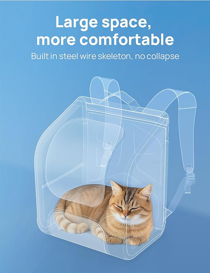 Pecute Cat Backpack Carrier, Large Space Cat Bubble Backpack, Breathable Cat Carrier, Shaded Dog Backpack Carrier, Ergonomic 3D Design for Travel, Hiking, Walk, Suitable for Shopping, Car, Vet, Green