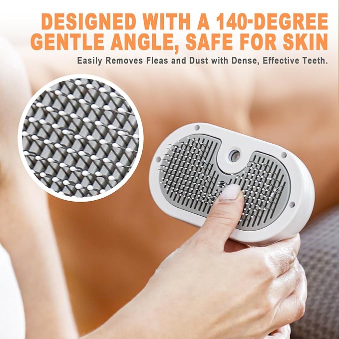 Cat Steam Brush for Cats & Dogs,3-in-1 Self Cleaning Pet Grooming Brush with One-Click Hair Release Button, Anti-Static Deshedding & Detangling Cat Hair Brush, Stainless Steel Bristles,Long/Short Hair