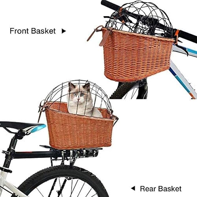 DIE Bicycle Basket for Pets, Bicycle Basket for Dogs, Bicycle Carrier, Bicycle Basket Rear Or Bicycle Basket Front, Handmade Cage and Mounting Bracket for Cat Dogs Up to 25 Kg.,Constructive23