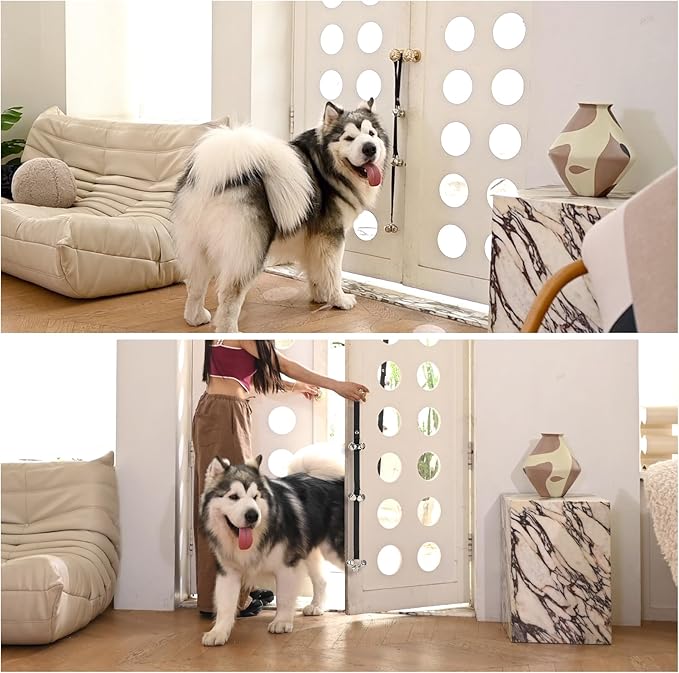 Dog Door Bell for Potty Training, Adjustable Length and Height, Pink