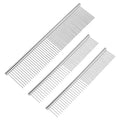 BEVTEE Dog Combs for Grooming Matting, 3 Pack Metal Comb for Pet Cat Greyhound Poodle Doodle, Removing Tangles & Knots, 6.3"/7.4"