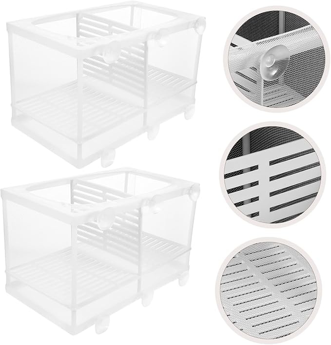 Kisangel Fish Tank Breeding Box Mesh Partition Shrimp Fish Hatchery for Aquarium Style