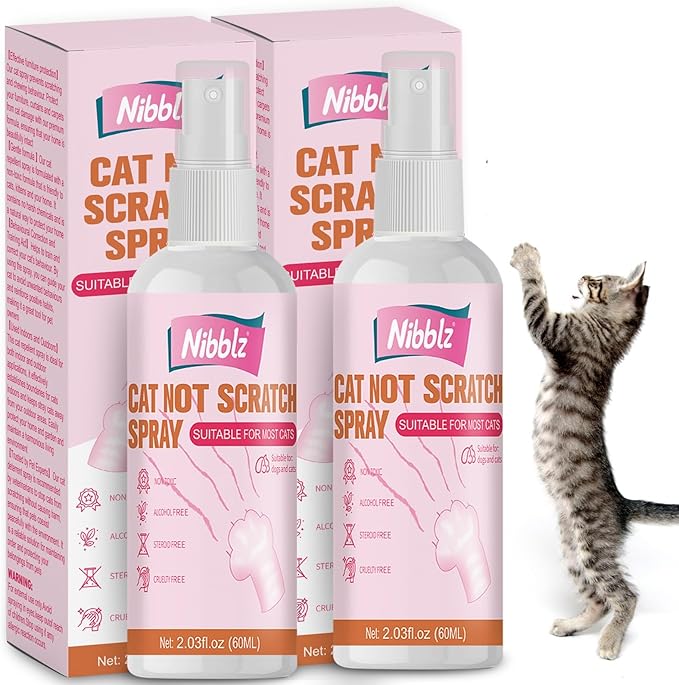 2 Pack Natural Cat Deterrent Spray - Effective Indoor & Outdoor Cat Repellent for Furniture, Couches & Plants