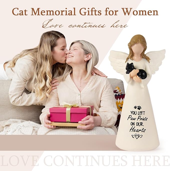 Cat Memorial Gifts for Loss of Cat - Sympathy Gift for Cat Lovers, Pet Memorial Keepsake for Grieving Cat Owners, Remembrance Gifts for Loss of Pet (Black Cat)