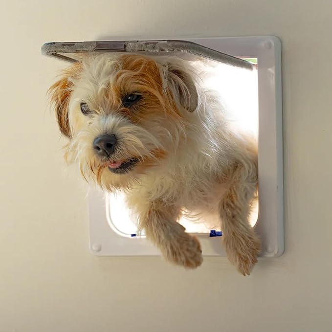 Cat Mate 4-Way-Locking Large Cat Flap (221) - Secure Lockable Door for Large Cats and Small Dogs, Easy to Install and Use, for UPVC/Metal, Wall and Wood, White