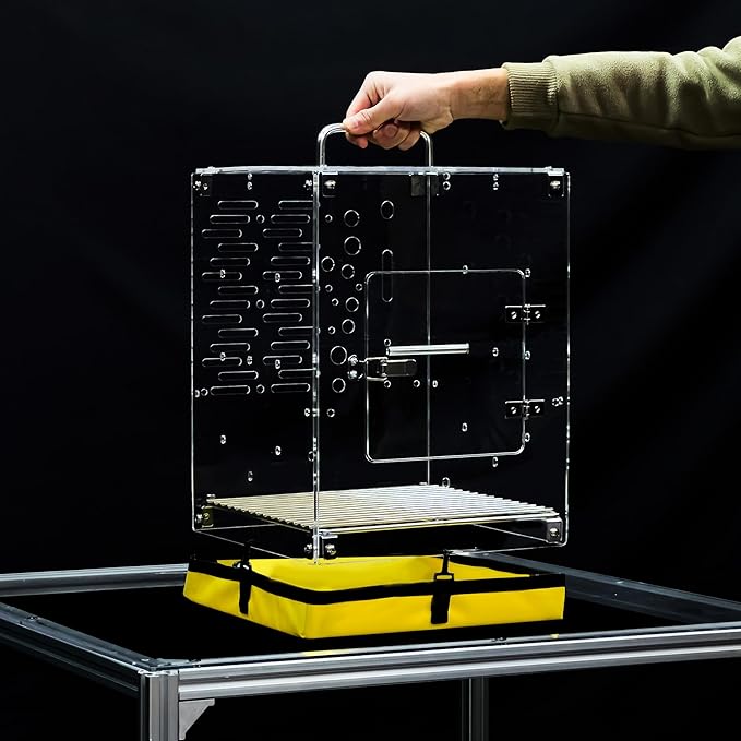 GuineaLoft™ Acrylic Bird Cage Model-ETO, Crystal Clear, 360° Panoramic View, Portable & Easy Clean Design with Canvas Bottom- Visit The GuineaLoft Store