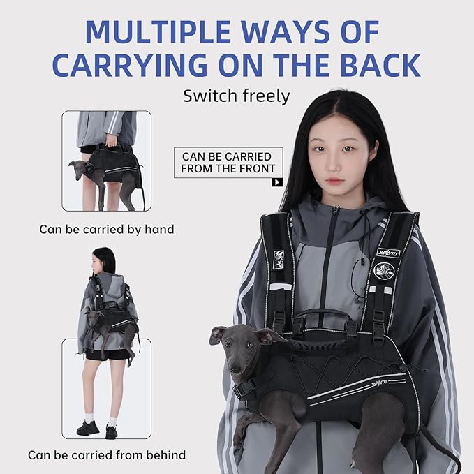 Dog Lift Harness for Small Dogs,Dog Backpack Carrier,Adjustable Padded Breathable Straps for Dogs, Disabled, Joint Injuries, Arthritis,L(18.5-29.5LBS)
