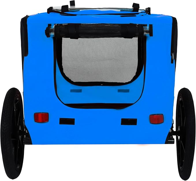 Heavy Duty Dog Bike Trailer with 16" All-Terrain Wheels & Universal Hitch, Foldable Pet/Cargo Carrier for Bicycles, Camping, Hiking
