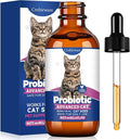 Liquid Probiotics for Cats with Prebiotics & Collagen, Digestive Health Supplement for Constipation, Diarrhea Relief & Immune Support, Skin and Coat Stool Softener, Chicken Flavor, 2 fl oz