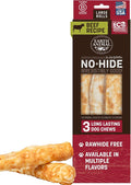 Earth Animal No Hide Chews - Long Lasting Rawhide Free Large Dog Chews Rolls, Beef - 3 Count Value Pack