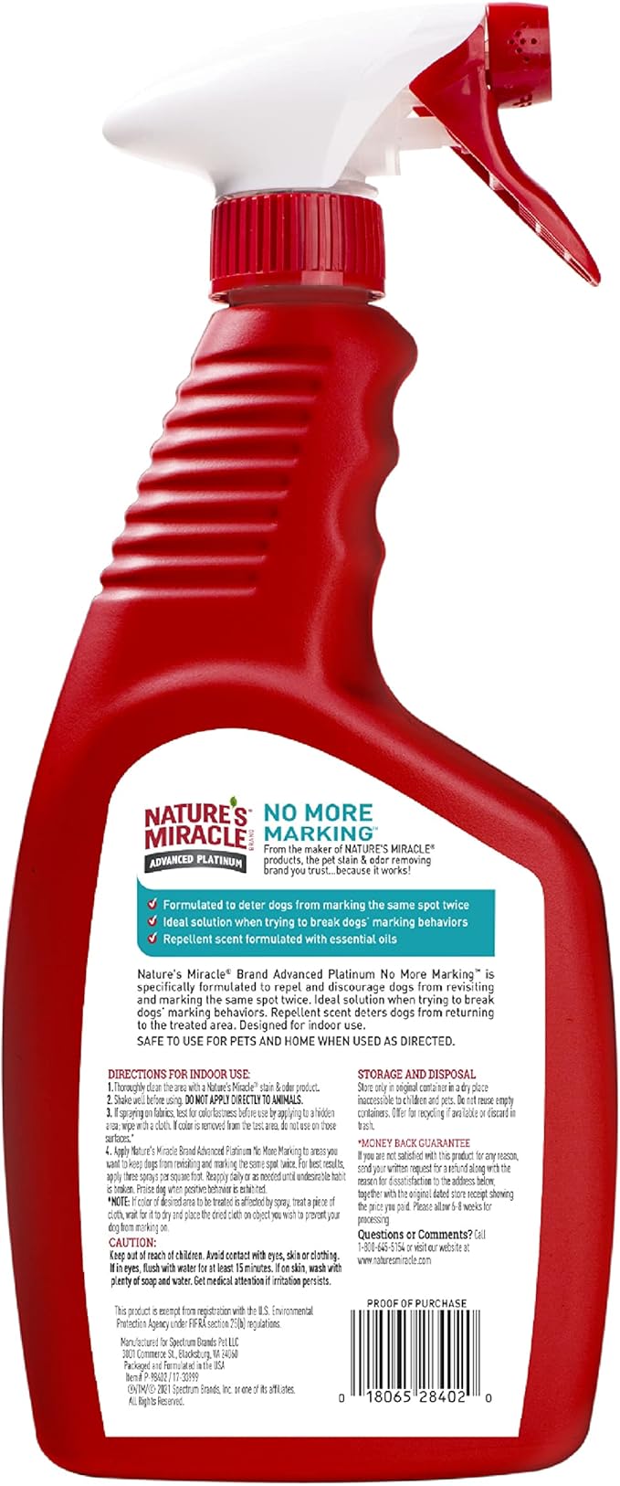 Nature's Miracle Advanced Platinum No More Marking, 24 Ounces, Helps Discourage Repetitive Pet Marking