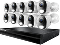 Night Owl Power Over Ethernet 24 Channel NVR Video Home Security Camera System with (10) Wired IP 4K HD Indoor/Outdoor Deterrence Bullet Cameras and 4TB Hard Drive (10 Camera Bullet)