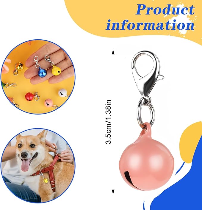 10PCS Extra Loud Cat & Dog Bells, Small Pet Collar Bell Made of Sturdy Metal, Bells for Dog Training to Go Outside, Pet Tracker, Color Pets Bell Gifts Doggy Cat Collar Charms (10 Color)
