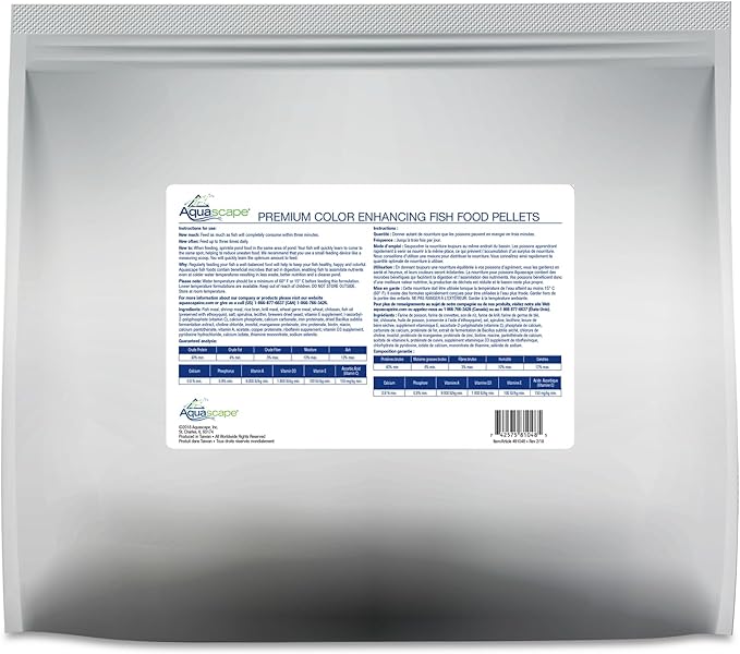 Aquascape Premium Color Enhancing Fish Food Pellets for Pond, Koi, Goldfish and More (11 Pound)