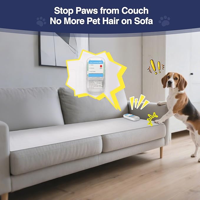 PAPARELA Pet Shock Mat with Tester, 2-Pack 30"X16" Electric Training Mats to Keep Dogs & Cats Off Couch, Bed, Kitchen Counter & Furniture
