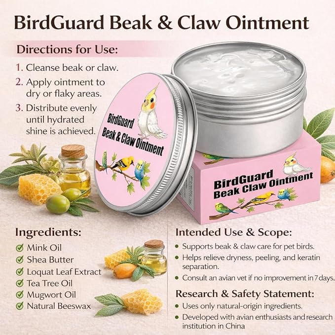 XANADU Bird Ointment - Beak Balm & Claw Moisturizer for Dry, Peeling, Cracked Beaks and Rough Claws | Natural Beak Conditioner for Budgies, Parakeets, Cockatiels, Finches & Lovebirds (Mini Size)