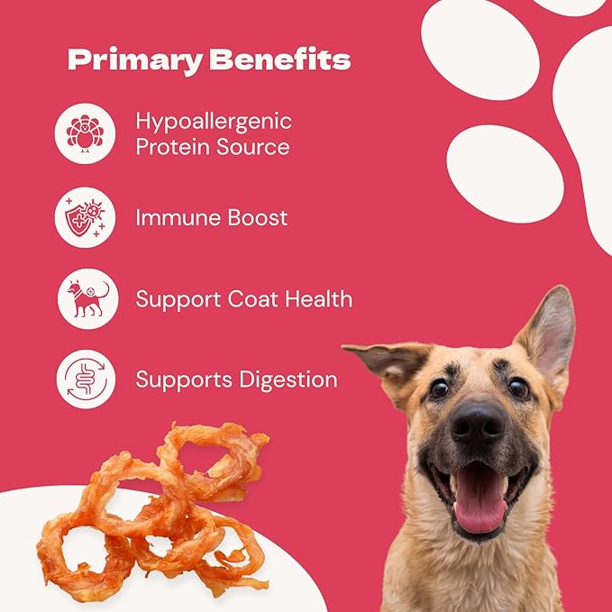 Jack’s Favorite Crafted Jerky Turkey Tendon - Premium Natural Turkey Tendon Jerky for Dogs - High Protein, Low-Fat - Supports Coat & Immune Health - Training Treats - 2.5 oz - 1 Pack