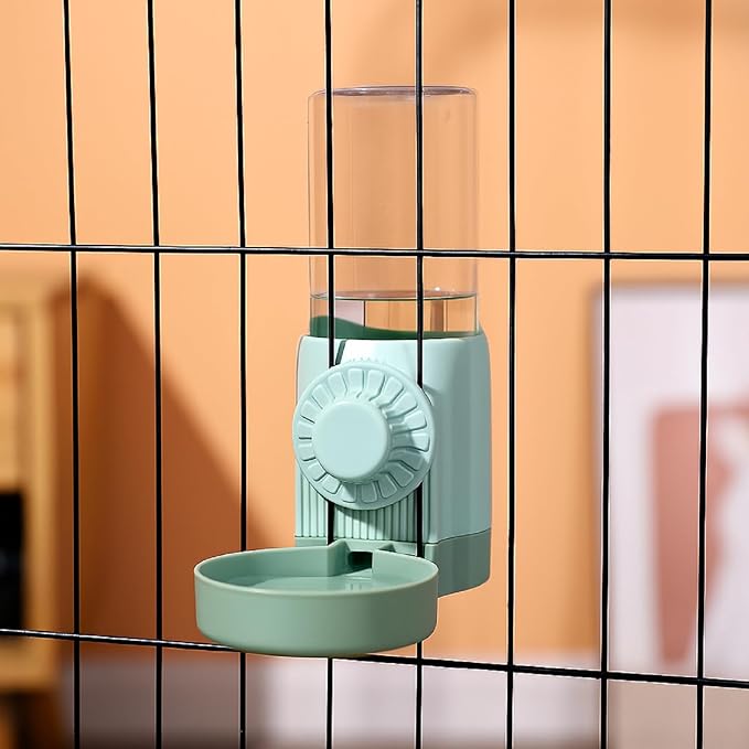 4 Pcs No Mess Small Bird Feeder Parakeet Water Dispenser Set Automatic Clear Parakeet Feeder Acrylic Watered Cage Accessories for Canary Budgie Lovebirds Finches(Green)