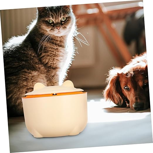 balacoo 1set Pet Litter Storage Container with Lid Convenient One-Button Airtight Cat Trash Can for Litter Waste Bin with Cartoon Design Use